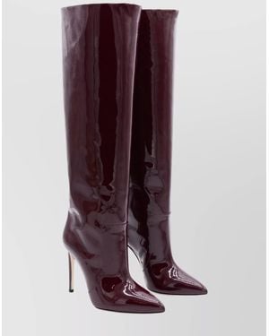 Paris Texas Stiletto Ankle Boots Pointed Toe Design - Purple