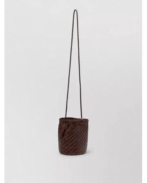 Dragon Diffusion Pompon Double Jump Bucket Tassel Bag Crossbody - White