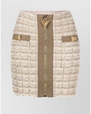 Balmain Fitted Skirt - Natural