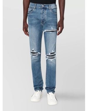 Amiri Distressed Skinny Jeans With Faded Wash - Blue