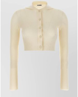 Jil Sander Ribbed Knitted Cardigan - White