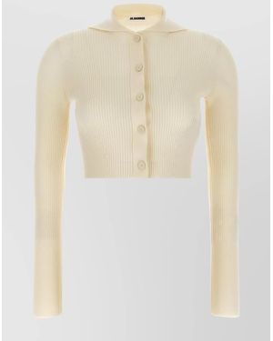 Jil Sander Ribbed Knitted Cardigan - White