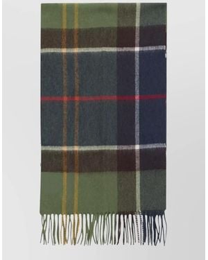 Barbour Cashmere Checked Scarf - Green