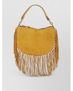 Isabel Marant Shoulder Bag Adjustable Strap Fringe Detail - White