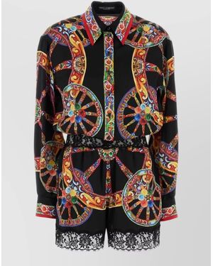 Dolce & Gabbana Silk Satin Printed Jumpsuit - Multicolour