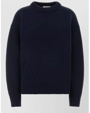 The Row Wool Blend Ophelia Oversize Crew Neck Jumper - Blue
