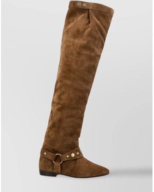 Isabel Marant High Suede Over-The-Knee Pointed Toe Boot - Brown