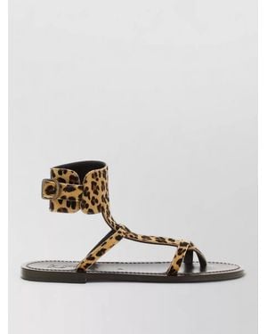 K. Jacques Caravelle Sandals Ankle Strap Flat Sole - White