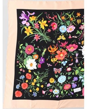 Gucci Silk Floral-Print Square Scarf - Multicolor