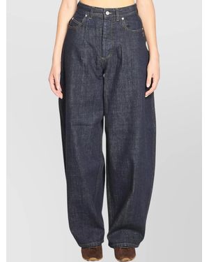 Jacquemus Curved Cut Ovalo Denim Pants - Blue