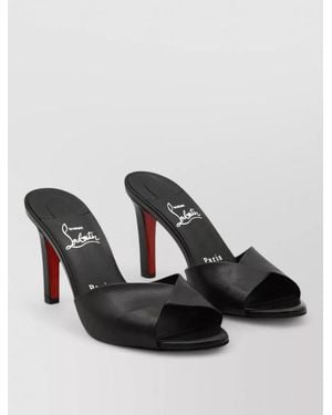 Christian Louboutin Fanny Leather Mules Open Toe Design - Black