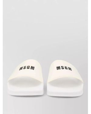 MSGM Slide Sandals Rubber Sole Open Toe - Natural