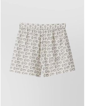 Burberry Silk Printed Shorts - White
