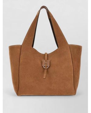 Hogan Leather Tote Bag - Brown