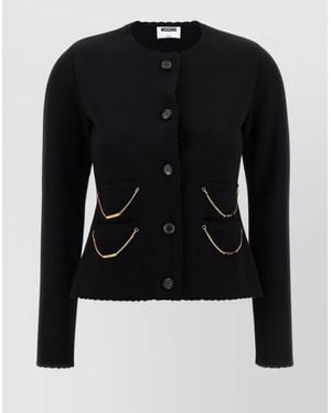 Moschino Chain Detail Knit Cardigan - Black