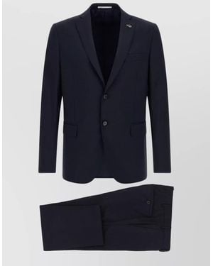 Pal Zileri Wool Single Breasted Coat - Blue