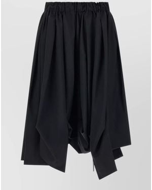 Comme des Garçons Wool Bermuda Skirt Draped Asymmetric Hem - Blue