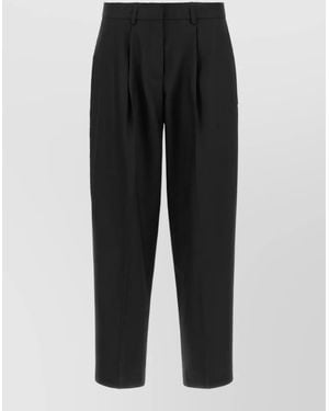 Gianluca Capannolo Nora High Waist Ankle Length Pleated Trousers - Black
