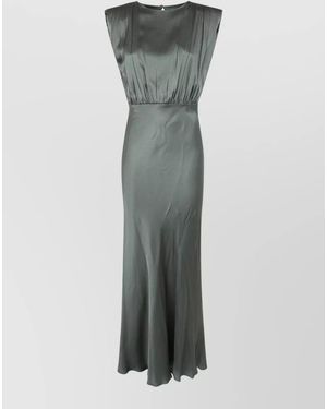 Semicouture Satin Maxi Dress - Gray