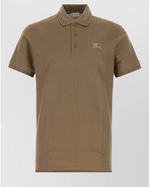 Burberry Piquet Polo Shirt Regular Fit Short Sleeves - Brown