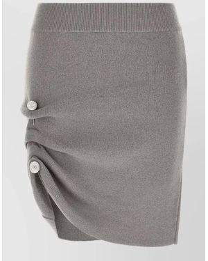 GIUSEPPE DI MORABITO Wool Asymmetric Draped Knit Skirt - Gray