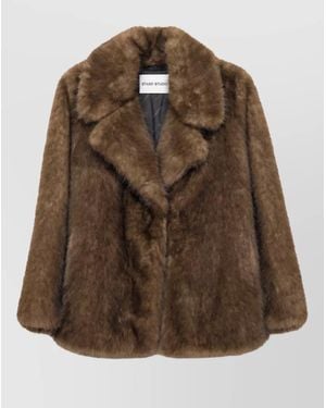 Stand Studio Faux Fur Relaxed-Fit Coat - Brown