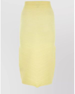 Bottega Veneta Stretch Cotton Blend Midi Skirt - Yellow