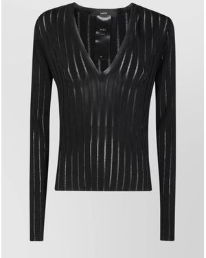 SAPIO V-Neck Knitted Top - Black