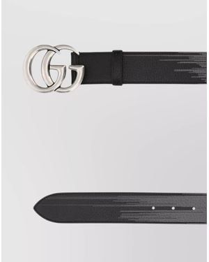 Gucci Leather Belt With Adjustable Fit And Metal Hardware - Black