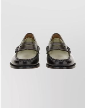 G.H. Bass & Co. Two-Tone Leather Loafers Round Toe - Multicolor