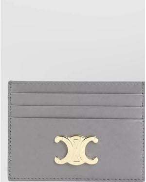 Celine Leather Card Holder - Grey