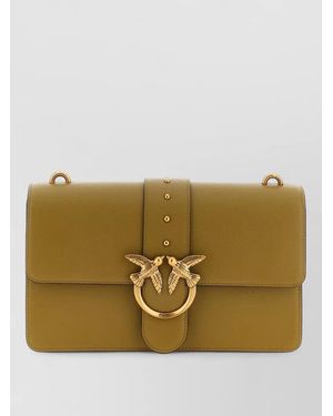 Pinko Love One Shoulder Bag Bird Chain Hardware - Natural