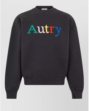 Autry Logo Embroidery Crew Neck Sweatshirt - Blue