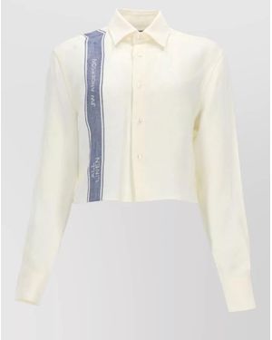 JW Anderson Long Sleeve Collared Shirt Contrast Stripes - White