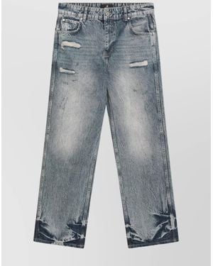 Represent Belt Loops Distressed Denim Pants - Blue