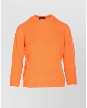 Roberto Collina Soft Knit Sweater With Ribbed Cuffs And Hem - Orange