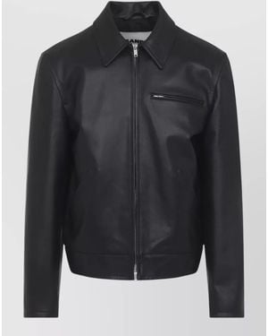 Jil Sander Regular Fit Jacket Collared Design Chest Pocket - Black