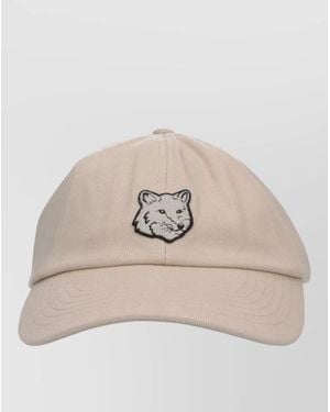 Maison Kitsuné Casual Cap Curved Brim Structured Crown - Natural
