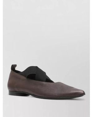 Uma Wang Pointed Toe Leather Flat Ballerina Shoes - Multicolour