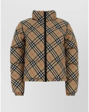 Burberry Embroidered Polyester Down Jacket - Metallic