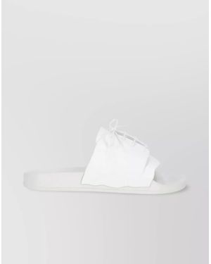 Maison Margiela Lace-Up Flat Sole Sandals With Open Toe - White