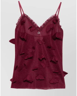 Coperni Appliqué V-Neck Spaghetti-Strap Tank Top - Red