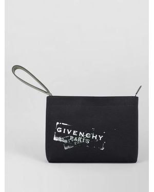 Givenchy Canvas Logo Print Clutch Bag - White