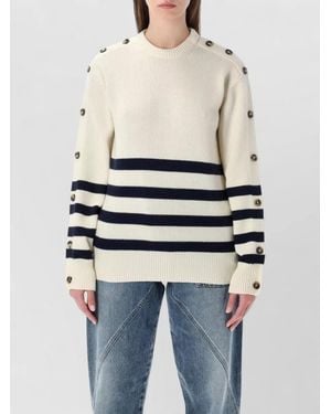 JW Anderson Wool Striped Buttoned Jumper - Blue