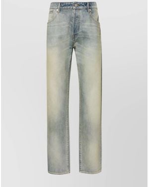 KENZO Denim Slim-Fit Mid-Rise Straight-Leg Jeans - Grey
