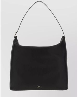 A.P.C. Maxi Vera Structured Leather Shopping Bag - Black