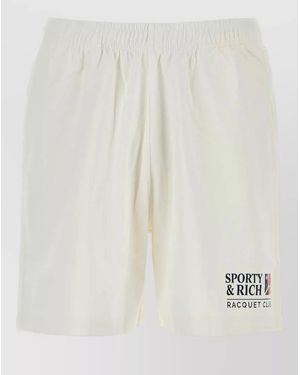 Sporty & Rich Beachwear Gym Shorts Back Pocket Design - White