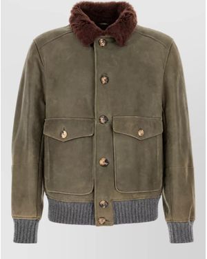 Brunello Cucinelli Shearling Jacket - Green