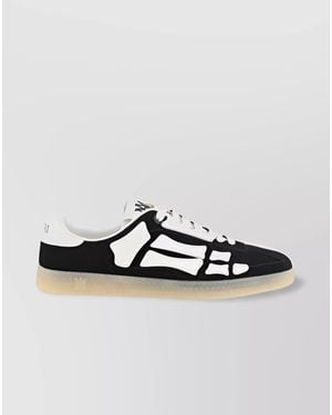 Amiri Bone Appliqué Leather Trainers - Multicolour