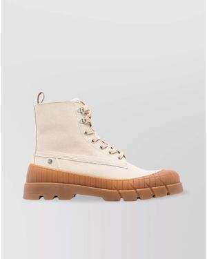 KENZO Cotton Ankle Boots - Natural